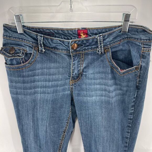 Sasson Womens Vintage Jeans Stretch Flap Pocket Tapered Leg Medium Wash Blue 10 - Picture 13 of 13